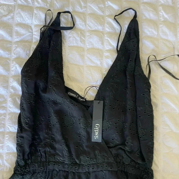 Gypsy 05 black eyelit lace romper - Picture 4 of 11